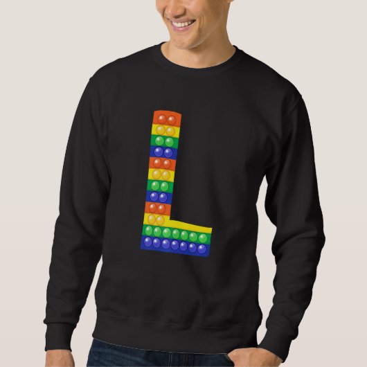 Letter L Capital Alphabet Fidget Pop IT Matching P Trui (Voorkant)