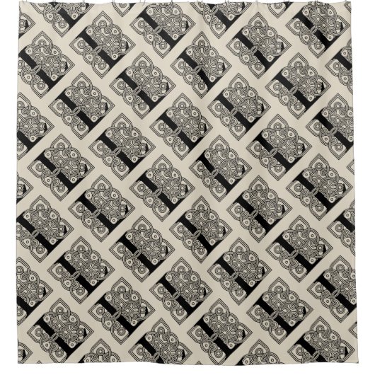 Letter L  Celtic Knot Monogram Douchegordijn (Voorkant)