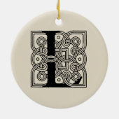 Letter L  Celtic Knot Monogram Keramisch Ornament (Achterkant)