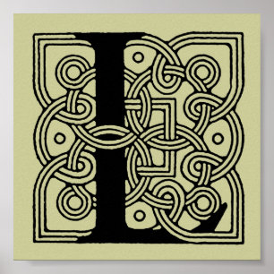 Letter L  Celtic Knot Monogram Poster