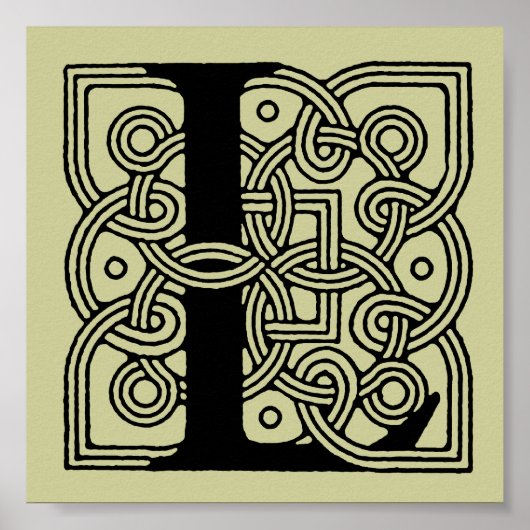 Letter L  Celtic Knot Monogram Poster (Voorkant)