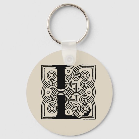 Letter L Celtic Knot Monogram Sleutelhanger (Voorkant)