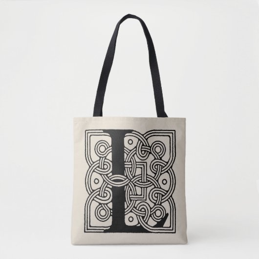 Letter L Celtic Knot Monogram Tote Bag (Voorkant)