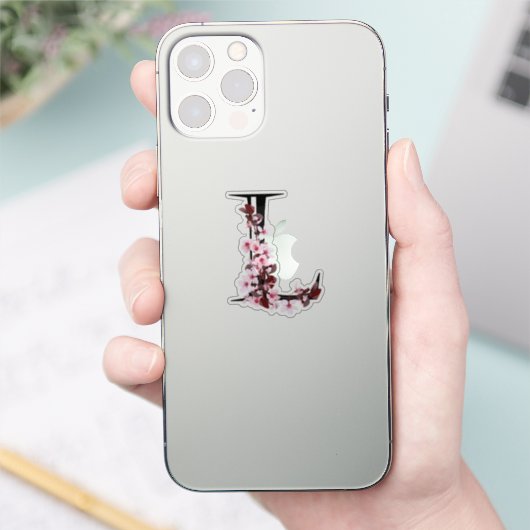 Letter L, Cherry Blossom Sticker (Telefoon)