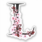 Letter L, Cherry Blossom Sticker (Voorkant)
