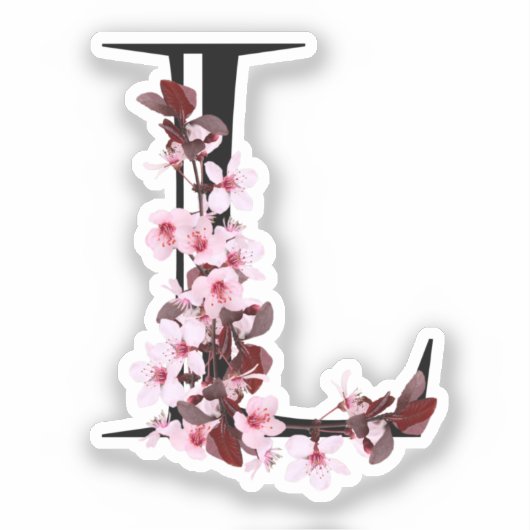 Letter L, Cherry Blossom Sticker (Voorkant)