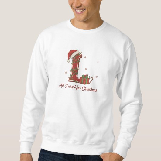 Letter L Christmas Monogram Design Trui (Voorkant)