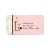 Letter L Cupcake Zakelijk adres Mailing Labels (Voorkant)