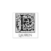 Letter L  eerste brief gepersonaliseerd Rubberstempel (Afrduk)