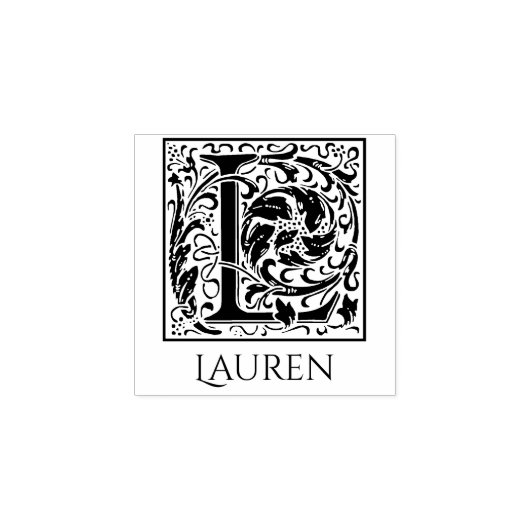 Letter L  eerste brief gepersonaliseerd Rubberstempel (Afrduk)