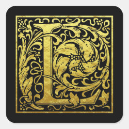 Letter L Eerste Letter Faux Gold Sticker