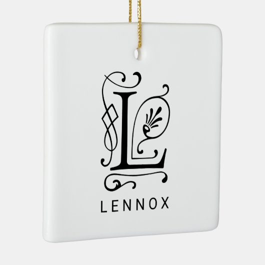 Letter L Elegant Monogram Kerst Ornament (Rechts)