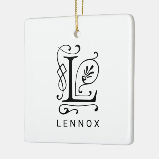 Letter L Elegant Monogram Kerst Ornament (Links)