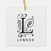 Letter L Elegant Monogram Kerst Ornament (Voorkant)
