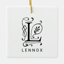 Letter L Elegant Monogram Kerst Ornament