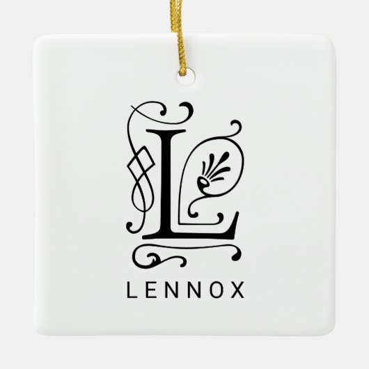 Letter L Elegant Monogram Kerst Ornament (Voorkant)