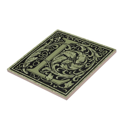 Letter L First Letter Monogram Tegeltje (Zijkant)