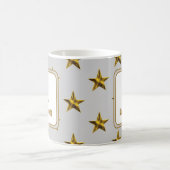 Letter L Gold Silver Stars Accent Monogram Initiaa Koffiemok (Center)