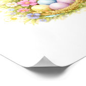 Letter L Gold Spring Nature Monogram White Bunny Poster (Hoek)