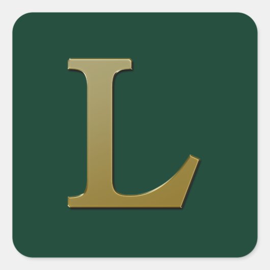 Letter L Gold Square Sticker (Voorkant)