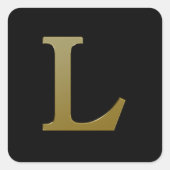 Letter L Gold Square Sticker (Voorkant)