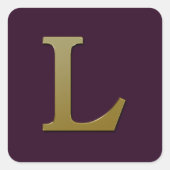 Letter L Gold Square Sticker (Voorkant)