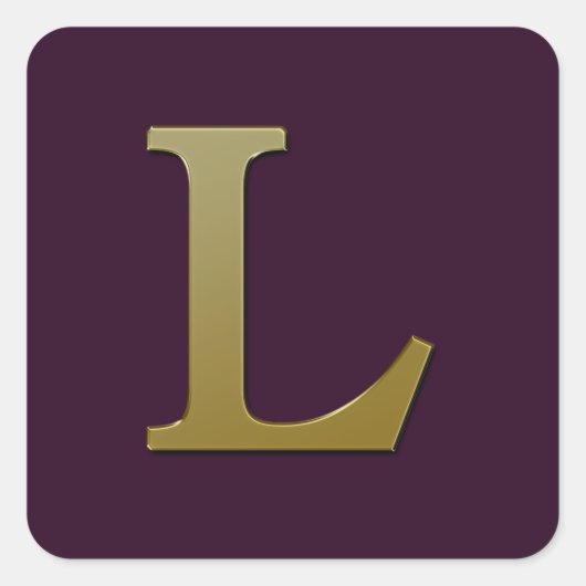Letter L Gold Square Sticker (Voorkant)