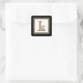 Letter L - Goud & Kant Classic Formele Huwelijkssl Vierkante Sticker (Tas)