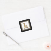 Letter L - Goud & Kant Classic Formele Huwelijkssl Vierkante Sticker (Envelop)