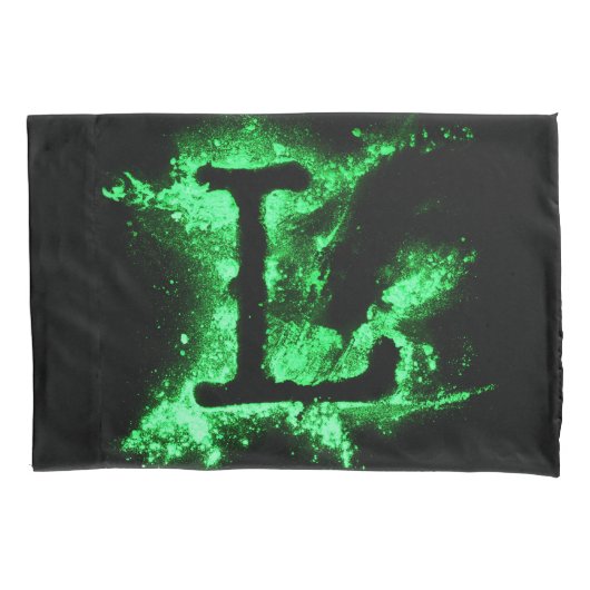 Letter L Groen Hoofdstedelijk Alfabet Kussensloop (Voorkant)