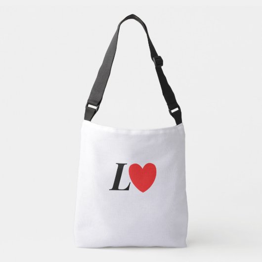 Letter L Heart - Valentine Initial Love Design Crossbody Tas (Voorkant)