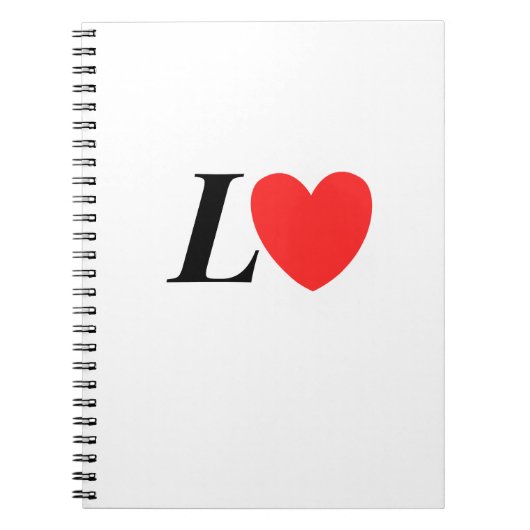 Letter L Heart - Valentine Initial Love Design Notitieboek (Voorkant)