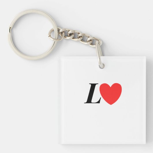 Letter L Heart - Valentine Initial Love Design Sleutelhanger (voorkant)