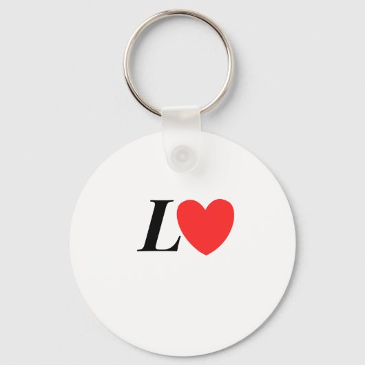 Letter L Heart - Valentine Initial Love Design Sleutelhanger (Voorkant)