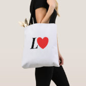 Letter L Heart - Valentine Initial Love Design Tote Bag (Dichtbij)