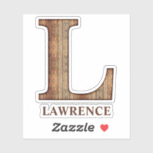 Letter L-houtextuur met aangepaste naam Sticker