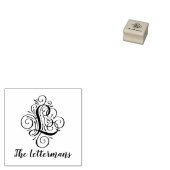 Letter L Initiaal Elegant Flourish Monogram Name Rubberstempel (Gestempeld)