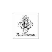 Letter L Initiaal Elegant Flourish Monogram Name Rubberstempel (Afrduk)