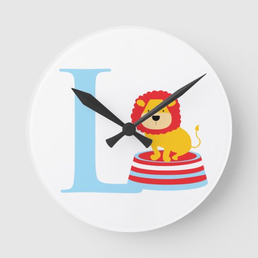 Letter L Initiaal-klok Ronde Klok (Voorkant)