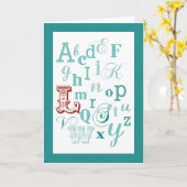 Letter L Initiaal naam alfabet Verjaardag Blauwgro Kaart (Gele Bloem)