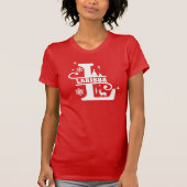 Letter L Kerstmonogram Initiaal Naam Rood T-shirt (Voorkant)