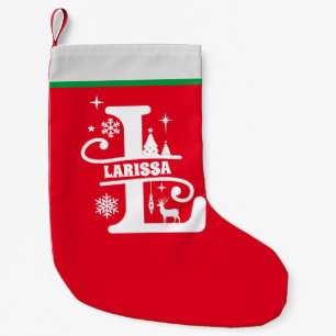 Letter L Kerstmonogram Initiaal Naam Rood Wit Kleine Kerstsok