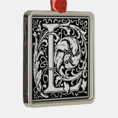 Letter L Medieval Monogram  Initiaal Metalen Ornament (Rechts)