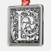 Letter L Medieval Monogram  Initiaal Metalen Ornament (Links)