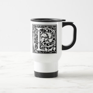 Letter L Middeleeuwse Monogram Art Nouveau Reisbeker
