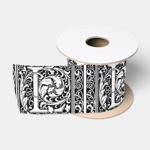 Letter L Middeleeuwse Monogram Art Nouveau Satijnen Lint