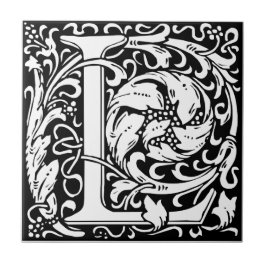 Letter L Middeleeuwse Monogram Art Nouveau Tegeltje