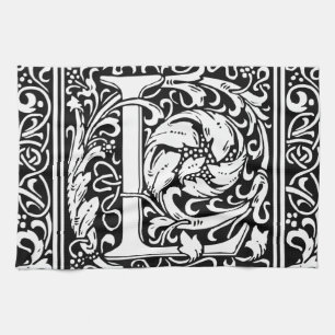Letter L Middeleeuwse Monogram Art Nouveau Theedoek