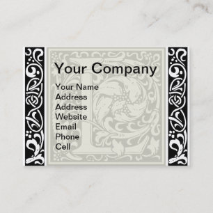 Letter L Middeleeuwse Monogram Art Nouveau Visitekaartje