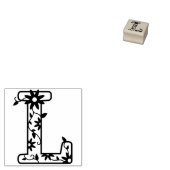 Letter L Monogram Bloemen Rubberstempel (Gestempeld)